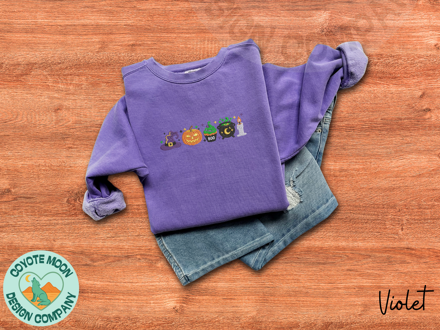 Cute Halloween Icons Shirt | Embroidered Spooky T-shirt Or Sweatshirt | Comfort Colors