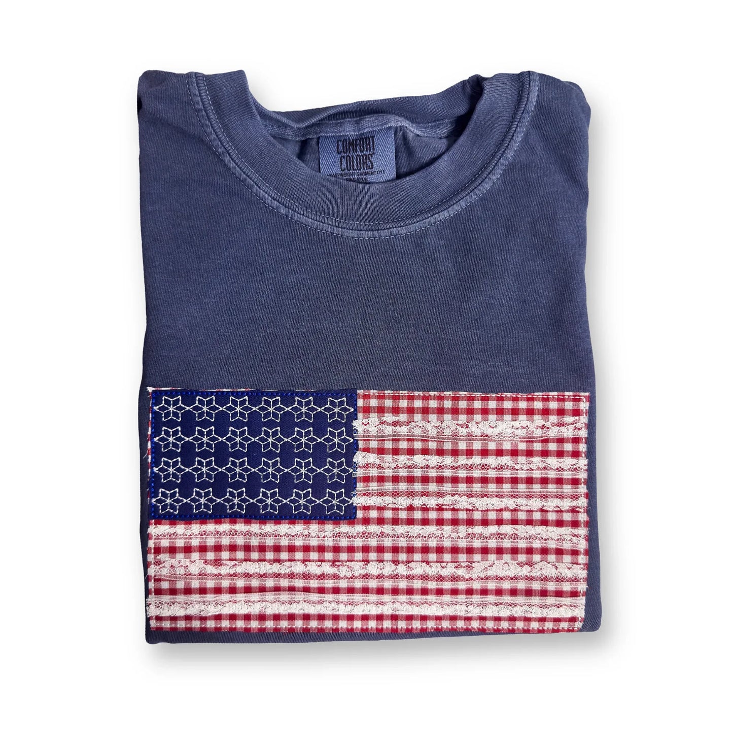 American Flag Appliqué T-Shirt – Comfort Colors