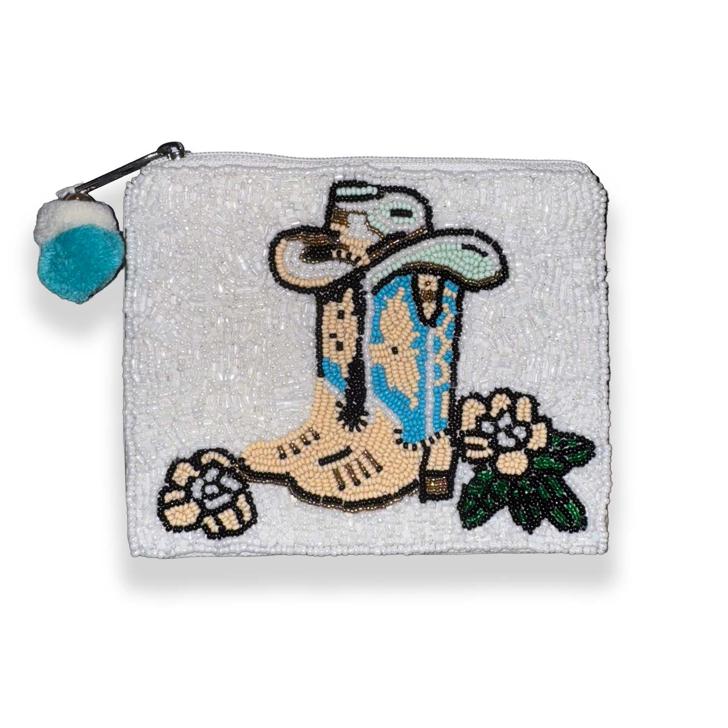Cowboy Boots & Hat Beaded Pouch