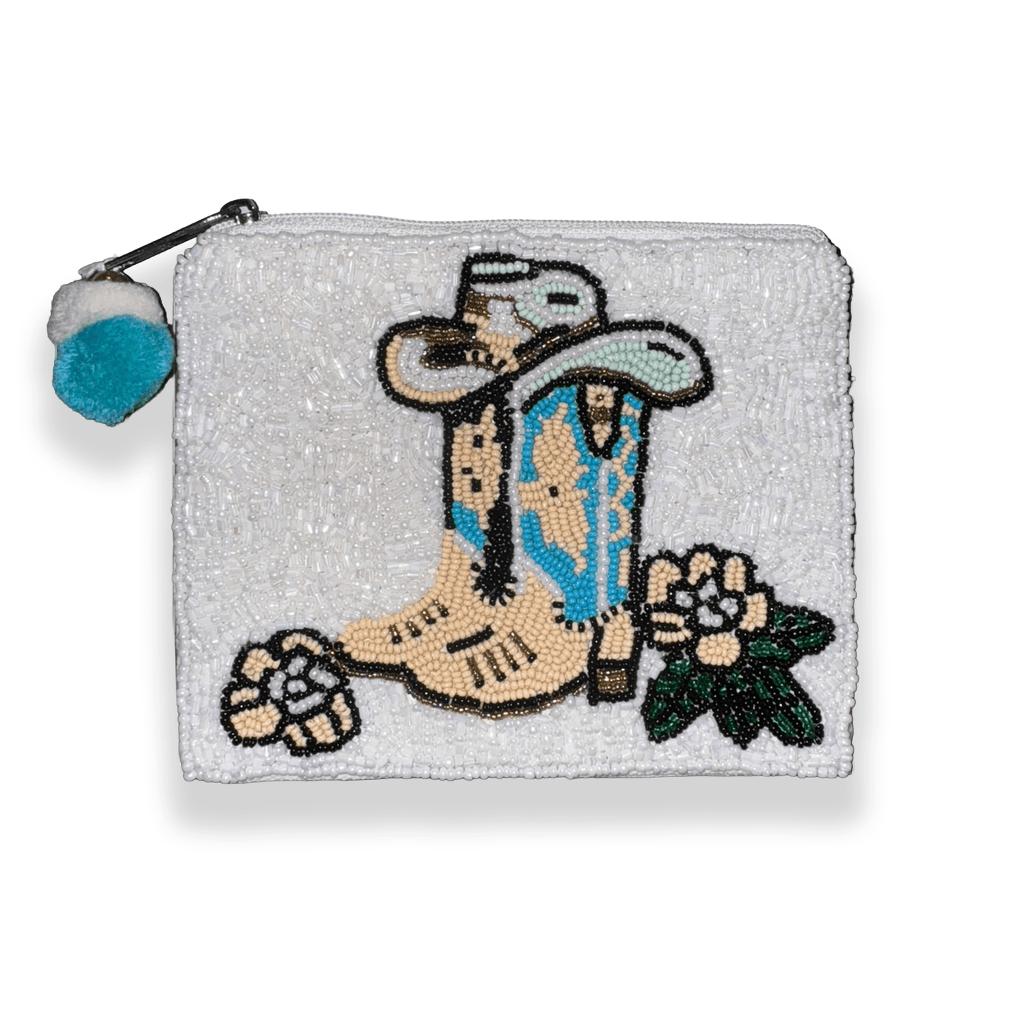 Cowboy Boots & Hat Beaded Pouch