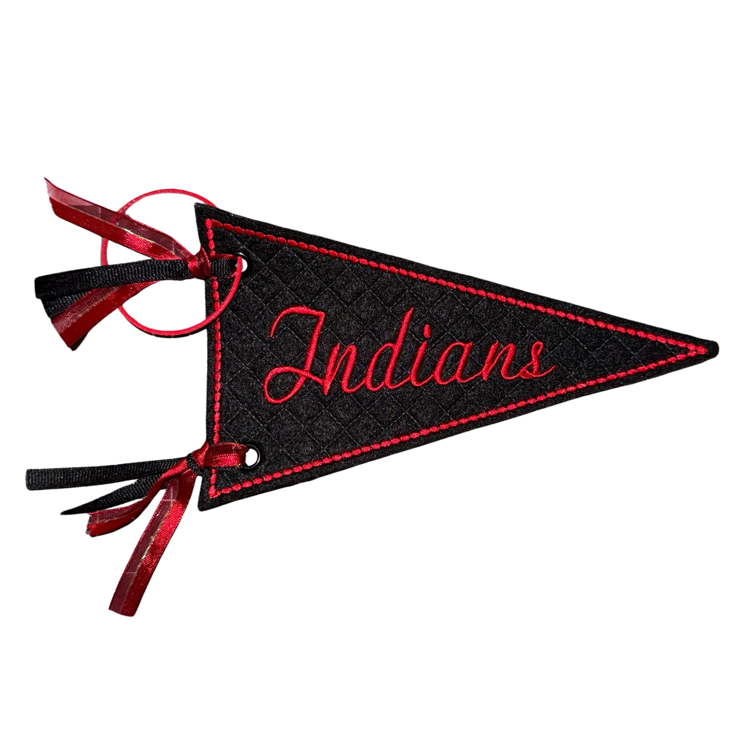 Indians Embroidered Pennant Bag Charm