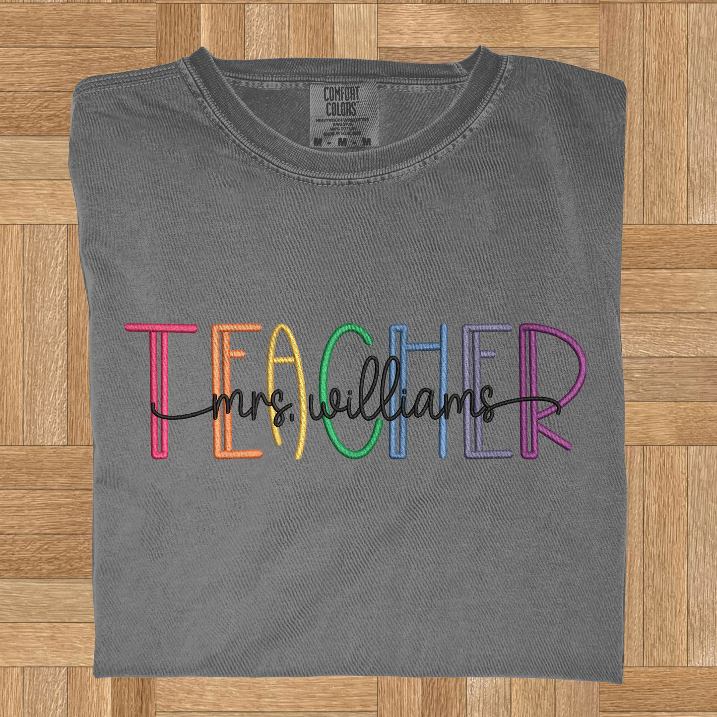 Custom Embroidered Teacher School Professional Short Sleeve T-Shirt