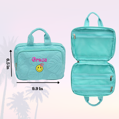 Beachside Terry Travel Case- Embroidered Toiletry Bag