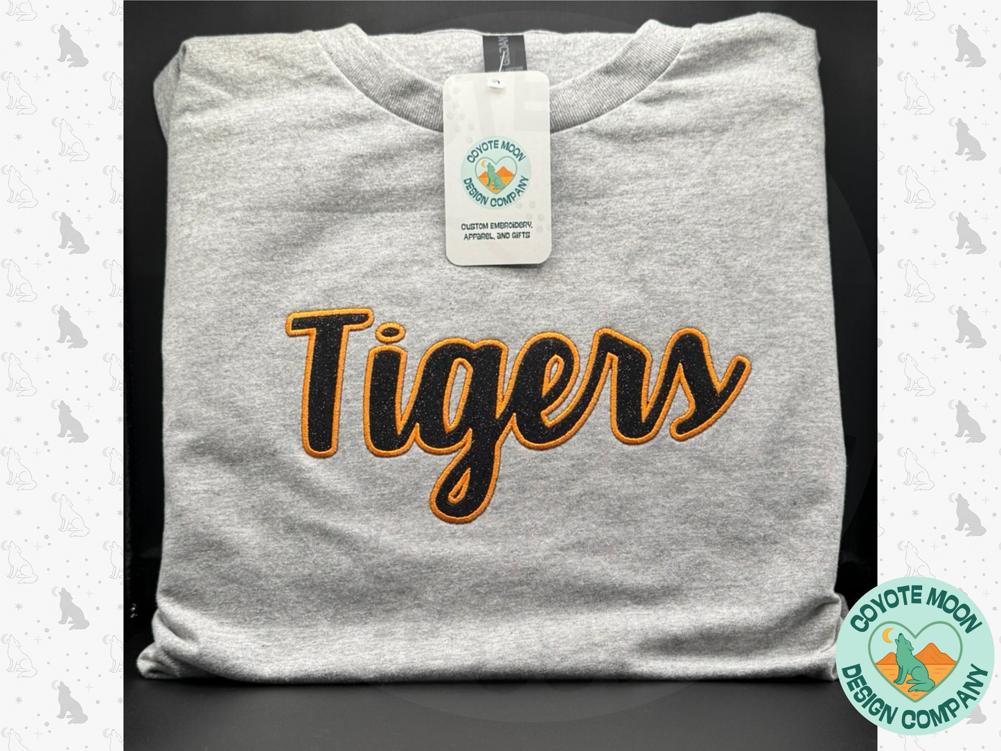 Custom Script Glitter Applique School Spirit T-Shirt or Sweatshirt