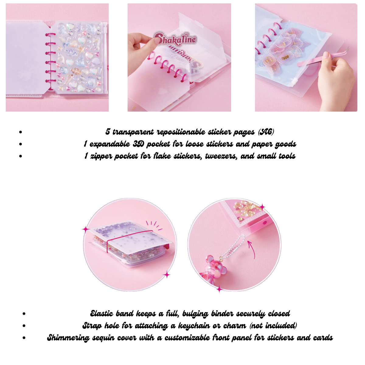 Sticker Binder- Sequin Shaker Sticker Book Y2k Nostalgia