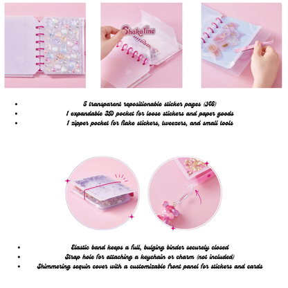 Sticker Binder- Sequin Shaker Sticker Book Y2k Nostalgia