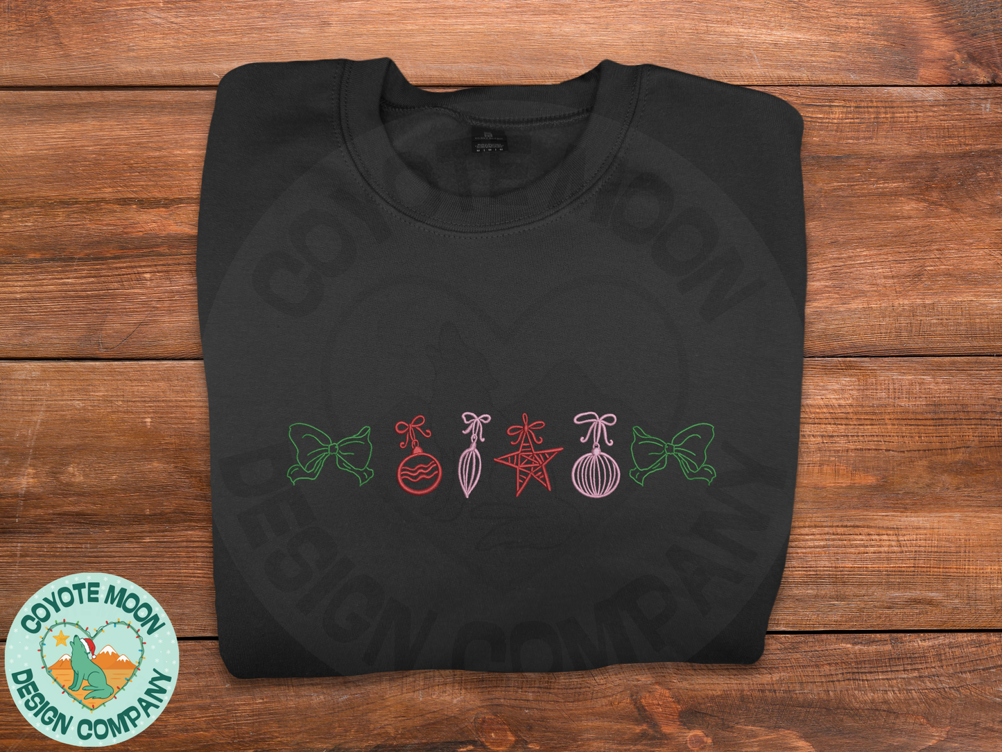 Christmas Ornaments Embroidered Sweatshirt