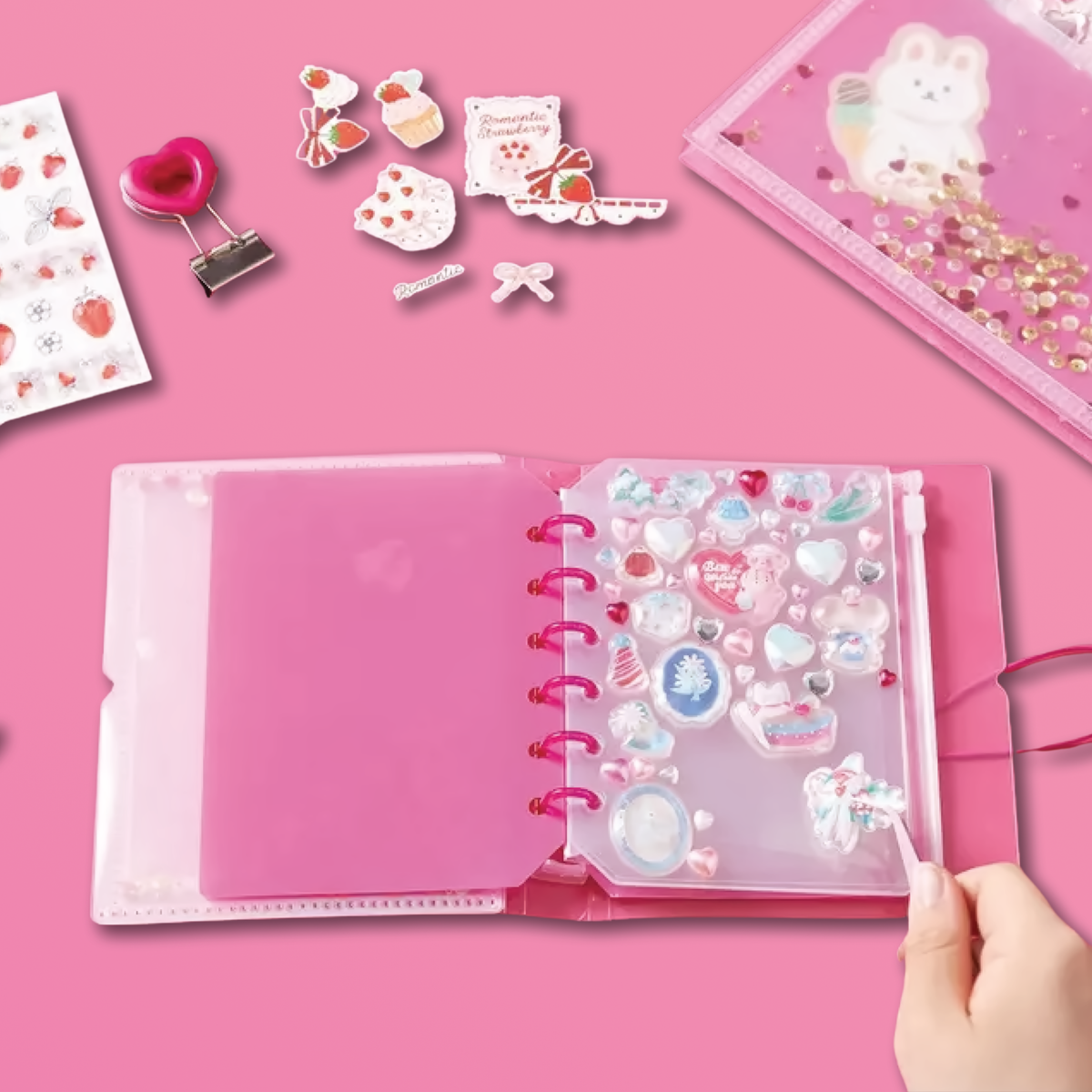 Sticker Binder- Sequin Shaker Sticker Book Y2k Nostalgia
