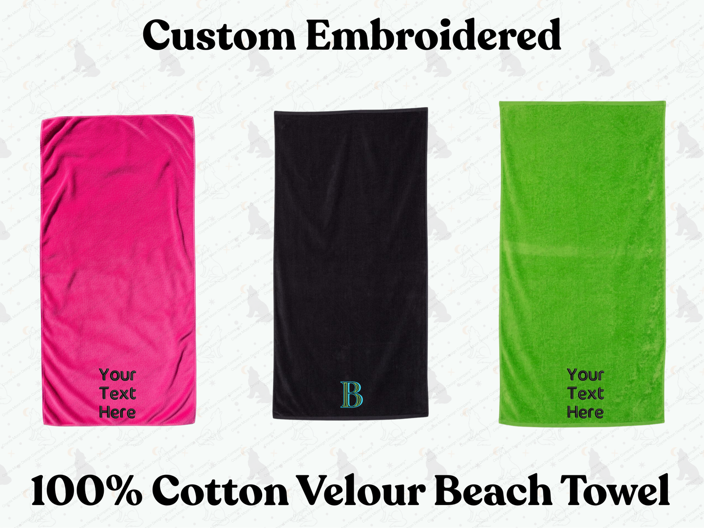 *PRE-ORDER* Custom Embroidered Velour Beach Towel