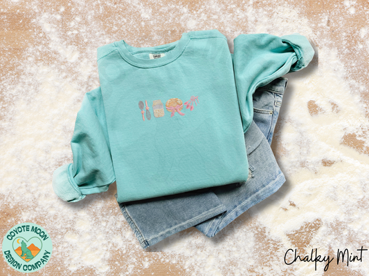 Sourdough Baker Embroidered Sweatshirt| Coquette Bread Baking Apparel