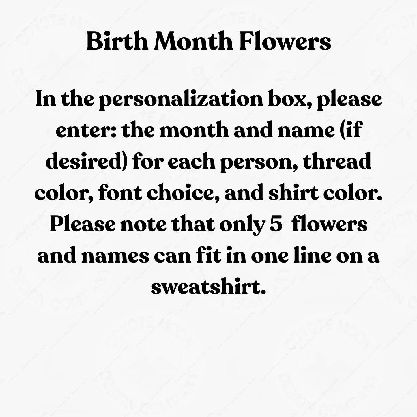 Birth Month Flowers Customizable Shirt - Coyote Moon Design Company