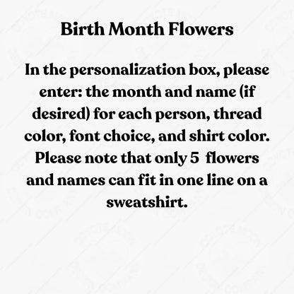 Birth Month Flowers Customizable Shirt - Coyote Moon Design Company