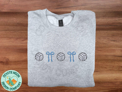 Volleyball & Bows Embroidered Sweatshirt - Coyote Moon Design Company