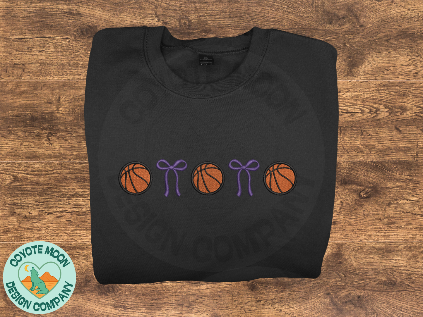 Basketball & Bows Embroidered Sweatshirt