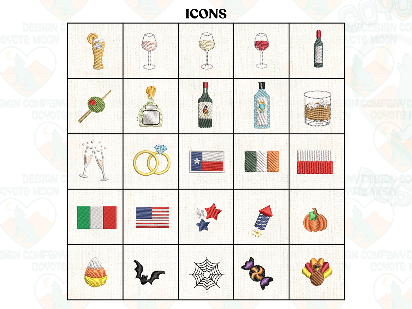 Custom Embroidered Linen Cocktail Napkins