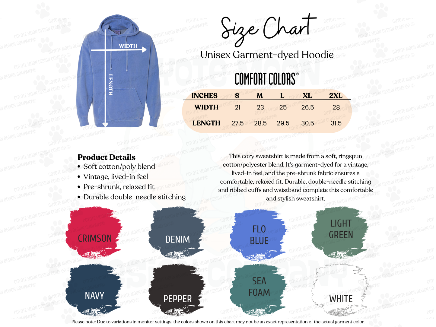 *PRE-ORDER* Custom Comfort Colors Hooded Sweatshirt (Limited-Time Flat-Rate Price)