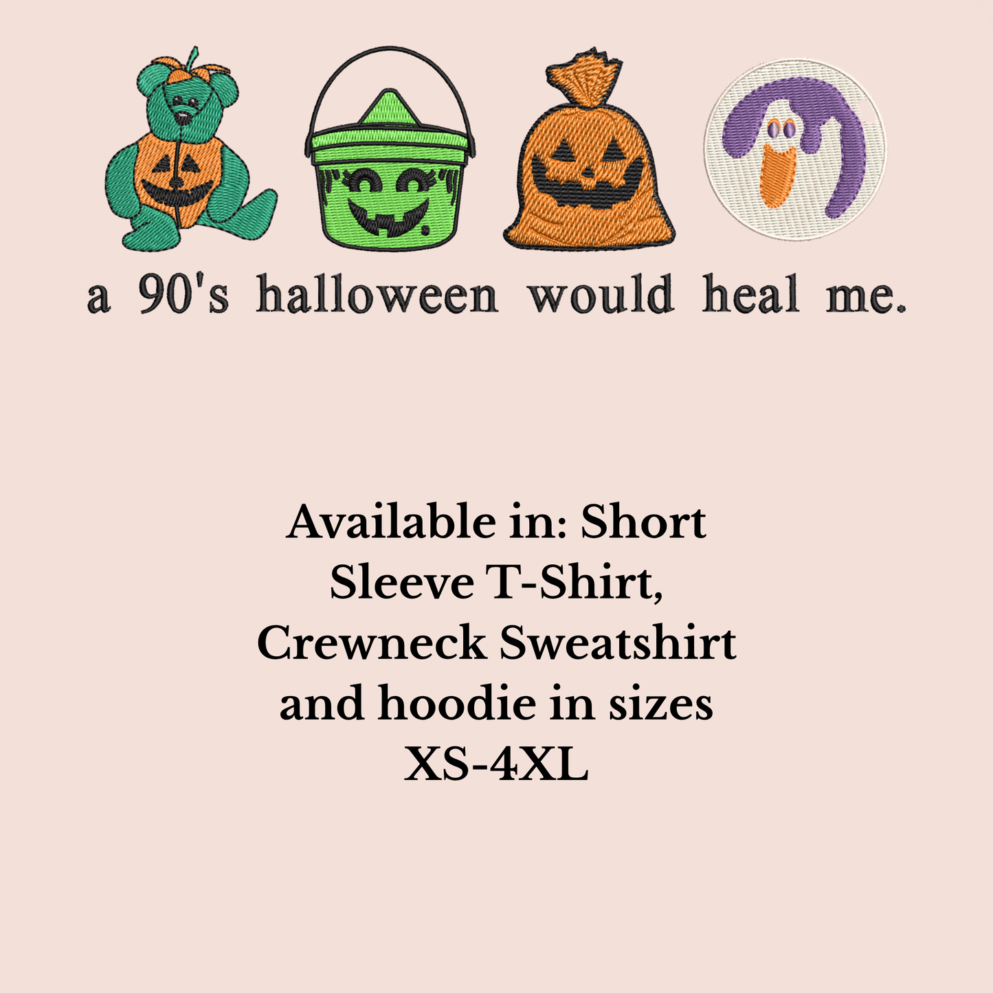 90's Nostalgic Halloween Embroidered T-Shirt, Crewneck or Hoodie