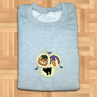 Halloween Sugar Cookie Embroidered Sweatshirt — Hoodie or Crewneck