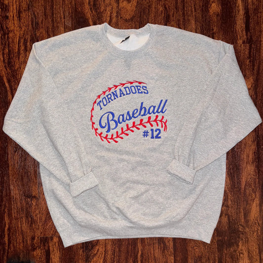 Softball or Baseball Crewneck Sweatshirt- Customizable - Coyote Moon Design Company