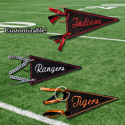 Custom Embroidered Felt Pennant Bag Charm