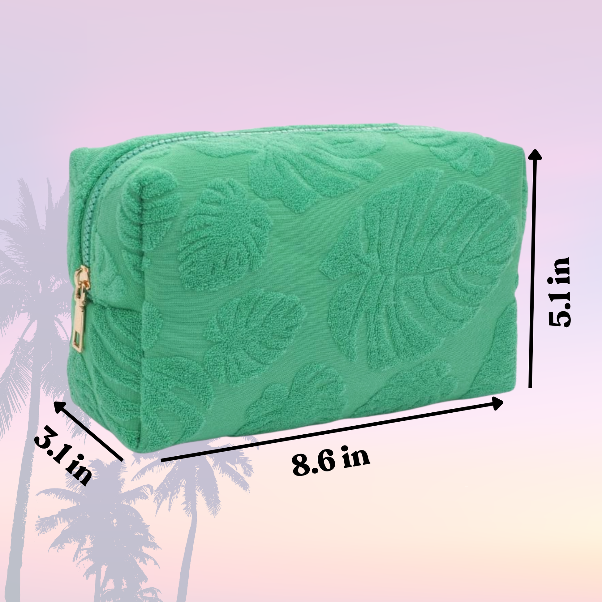 Beachside Terry Pouch - Embroidered Makeup & Travel Bag