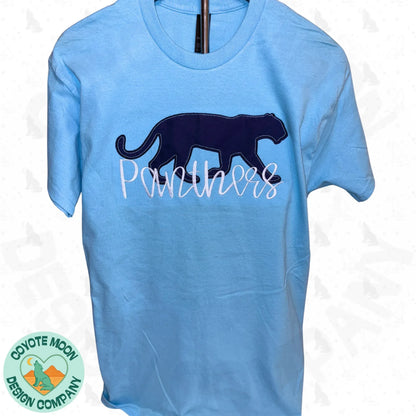 Customizable School Mascot Silhouette Applique Shirt - Coyote Moon Design Company