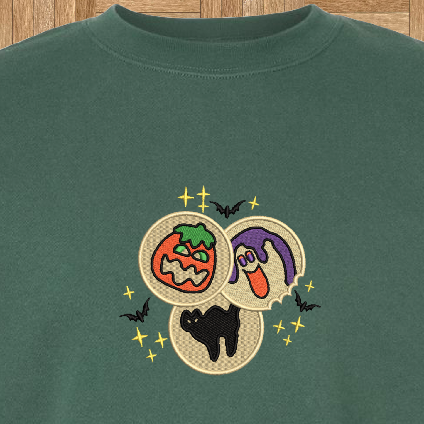 Halloween Sugar Cookie Embroidered Sweatshirt — Hoodie or Crewneck