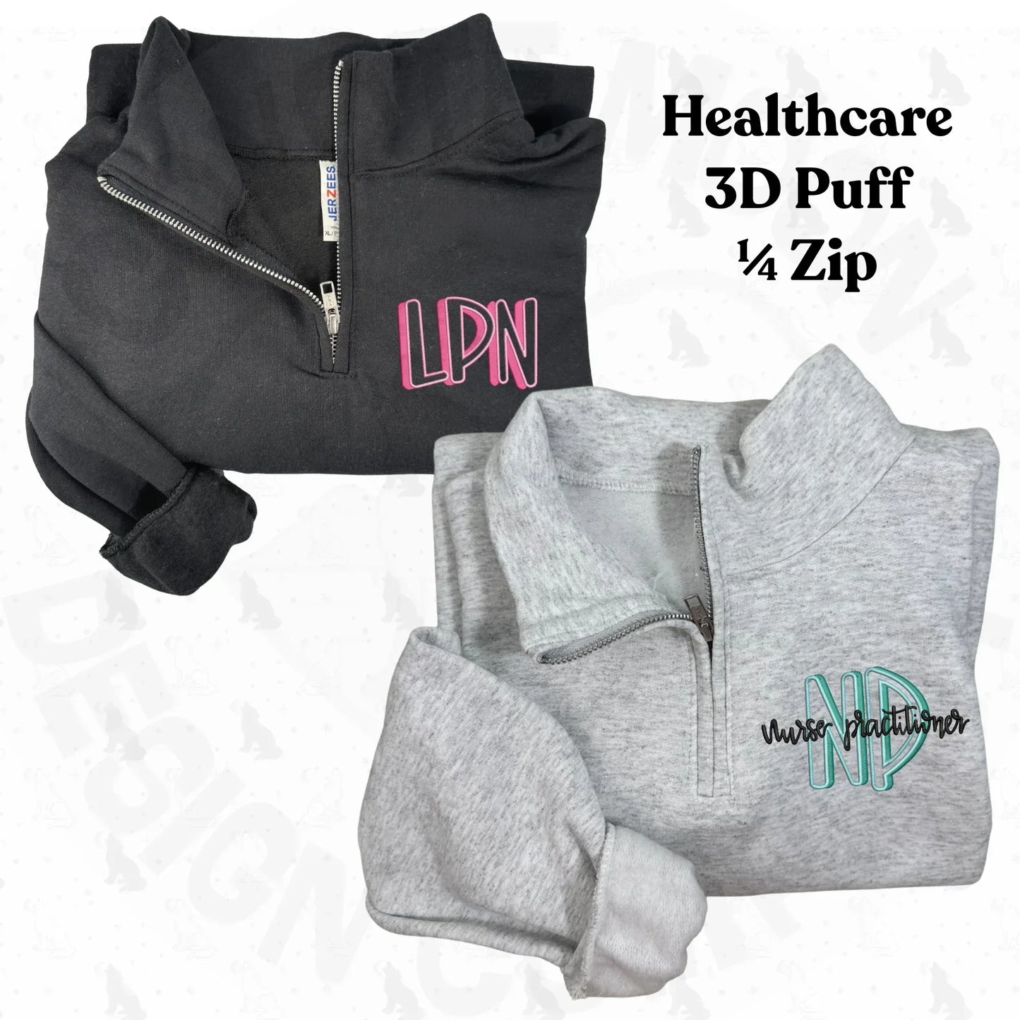 3D Puff Healthcare 1/4 Zip - Coyote Moon Design Company