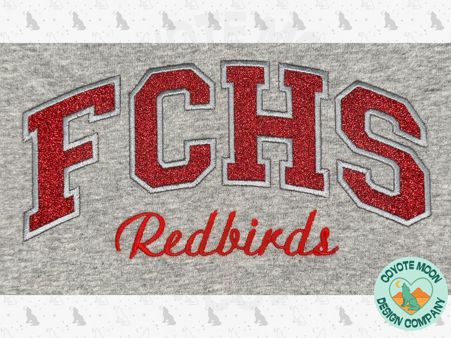 Custom Embroidered Spirit Wear | Glitter Appliqué Crewneck or T-Shirt