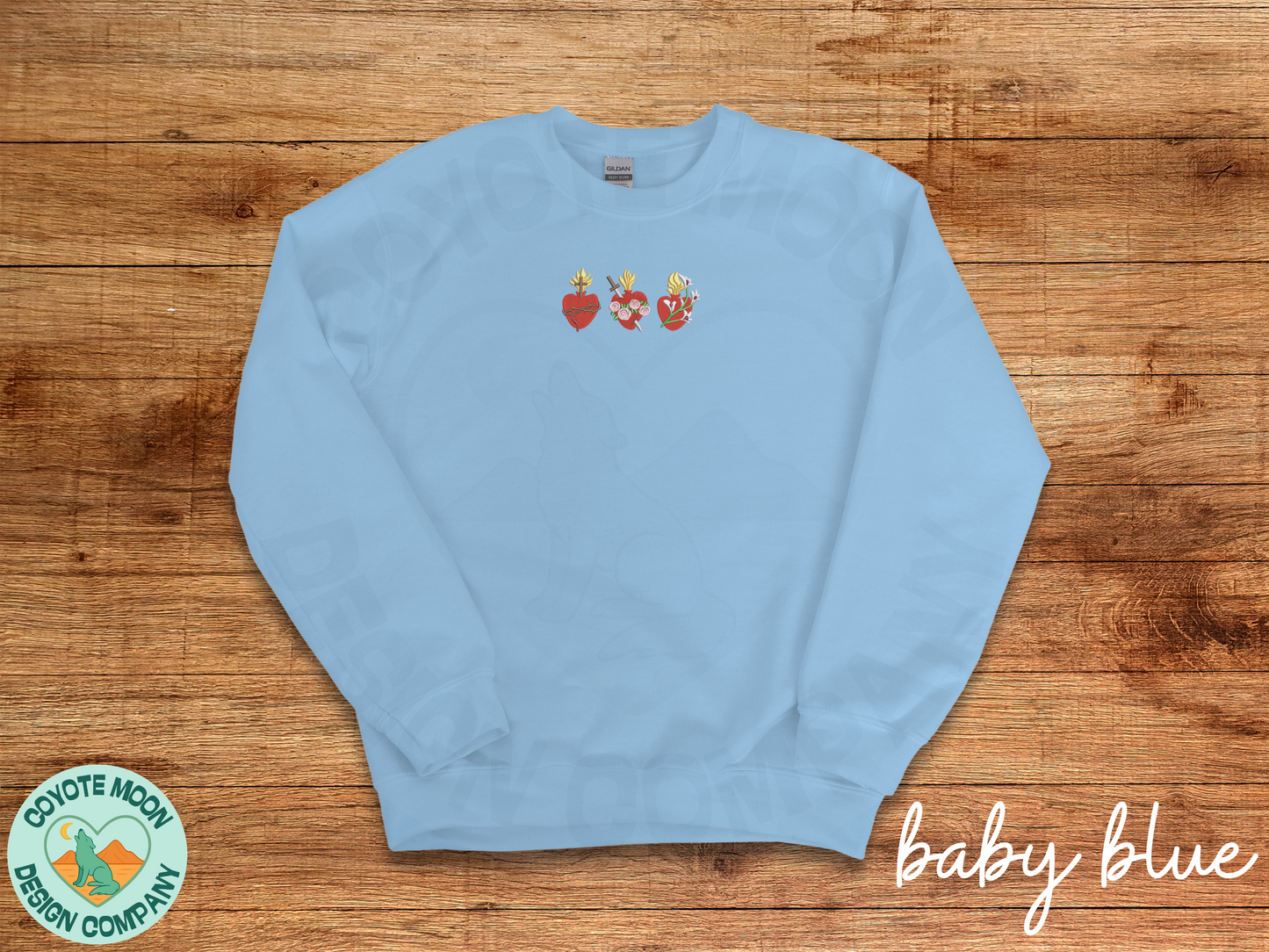 Holy Family Hearts Embroidered Sweatshirt | Catholic Hoodie | Christian Apparel