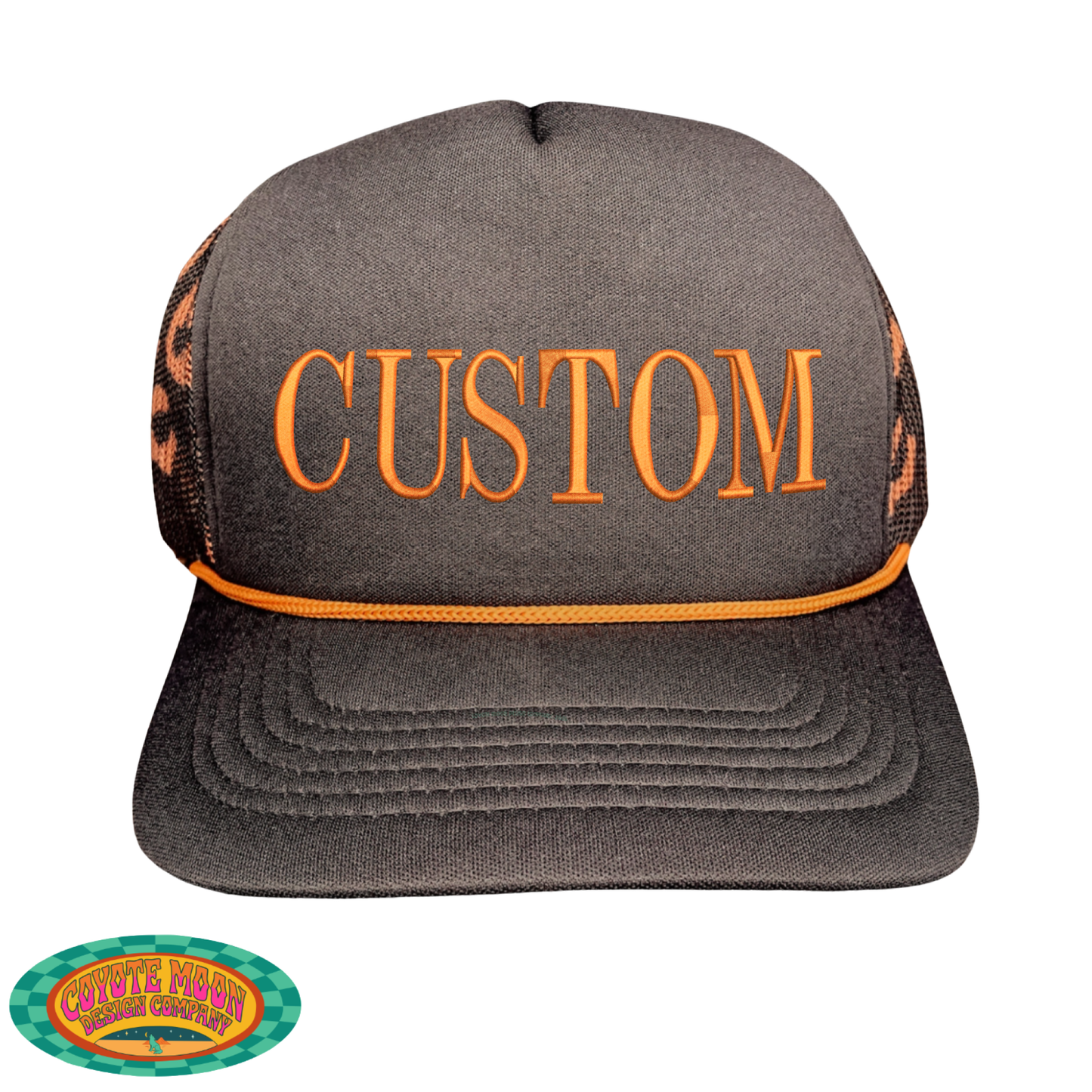 Custom Brown Cheetah Magnetic Ponytail Trucker Hat