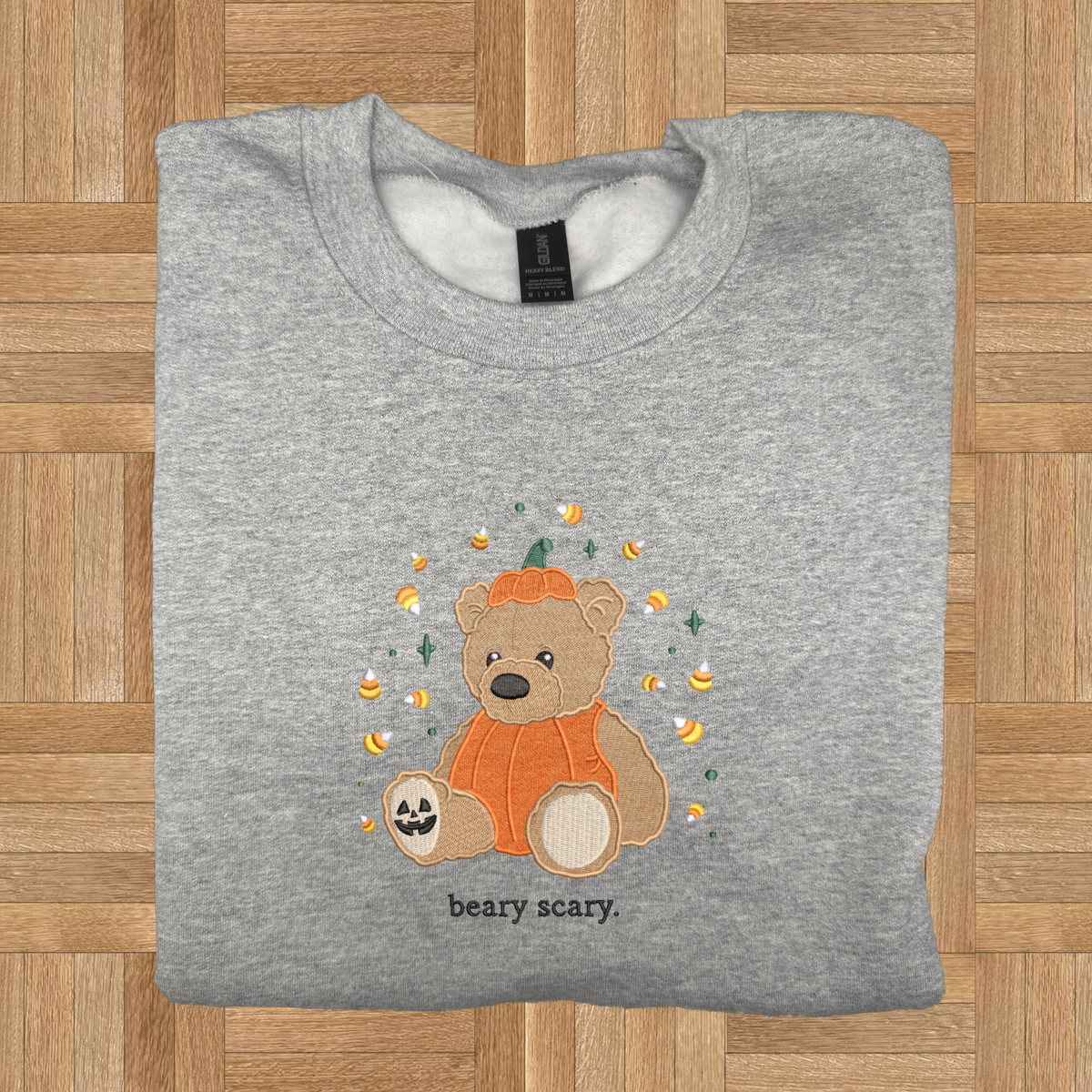Beary Scary Embroidered Comfort Colors OR Gildan Sweatshirt