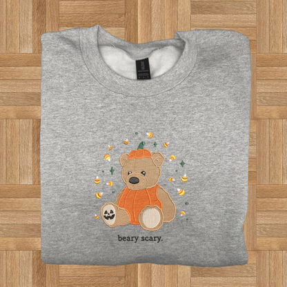 Beary Scary Embroidered Comfort Colors OR Gildan Sweatshirt