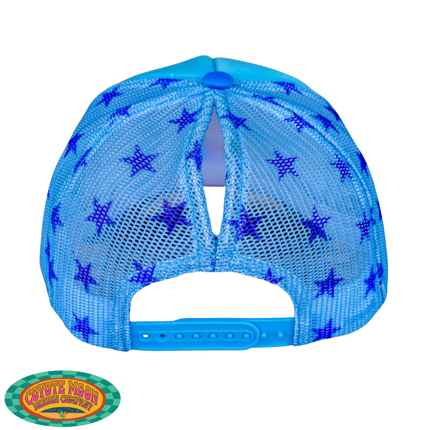Embroidered Patriotic Stars & Stripes Magnetic Ponytail Trucker Hat