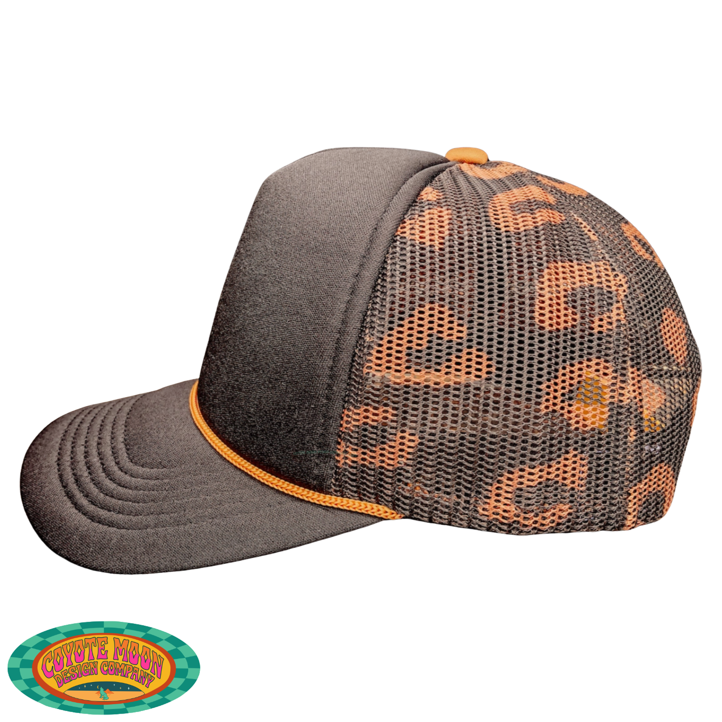 Custom Brown Cheetah Magnetic Ponytail Trucker Hat