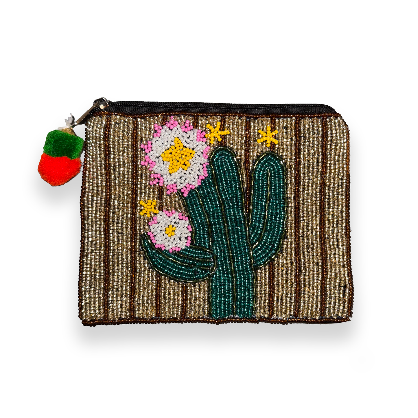 Cactus Beaded Pouch