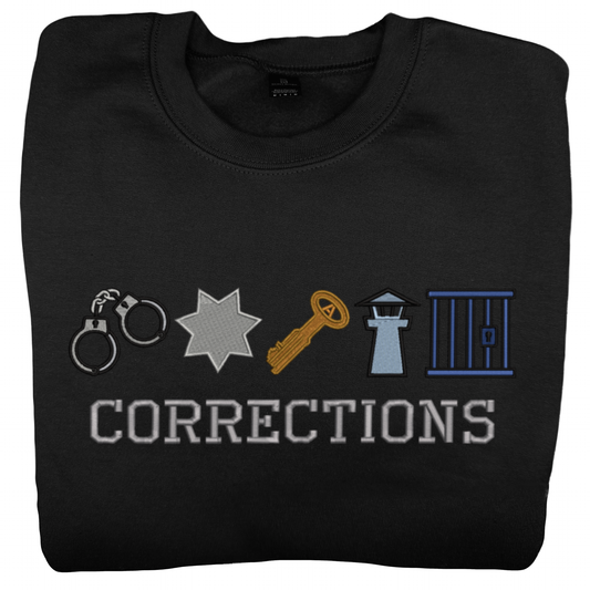 Embroidered Corrections Sweatshirt – Correctional Officer Gift, CO Crewneck