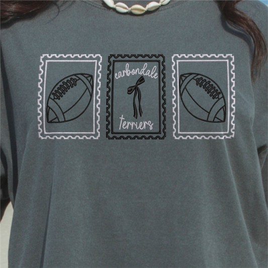 Custom Embroidered Football Stamps T-Shirt