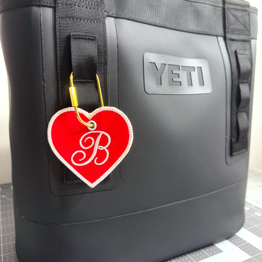Heart Bag Tag with Initial
