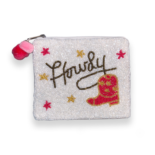 Howdy Beaded Coin Pouch