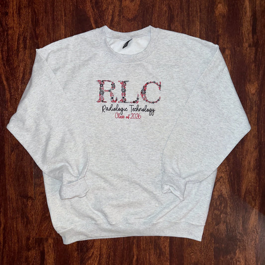 Custom Floral Letter School Sweatshirt - Coyote Moon Design Company