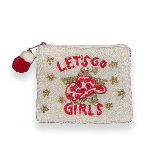Let's Go Girls Beaded Pouch