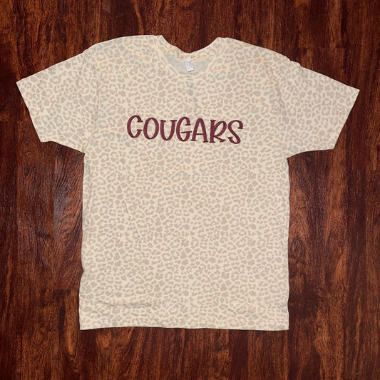 Embroidered Leopard Print T-Shirt- Customizable - Coyote Moon Design Company