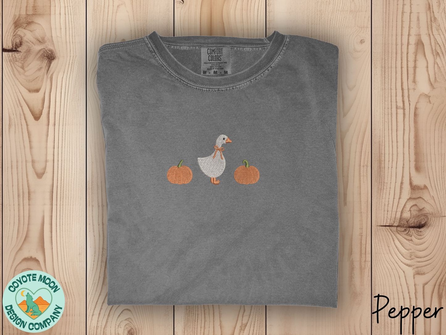 Goose and Pumpkins Embroidered T-Shirt