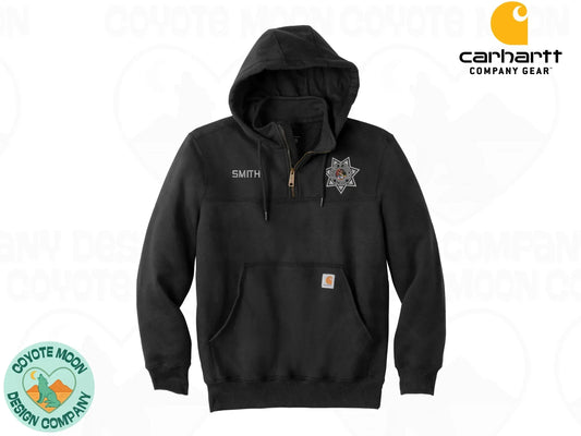 IDOC Embroidered Carhartt Rain Defender Quarter Zip Hoodie - Coyote Moon Design Company