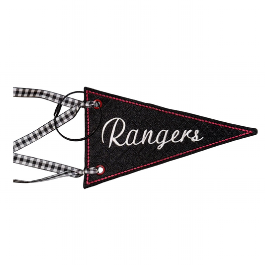 Rangers Embroidered Pennant Bag Charm