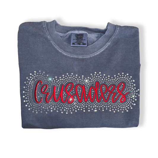 Rhinestone Bling Short Sleeve T-Shirt -Customizable