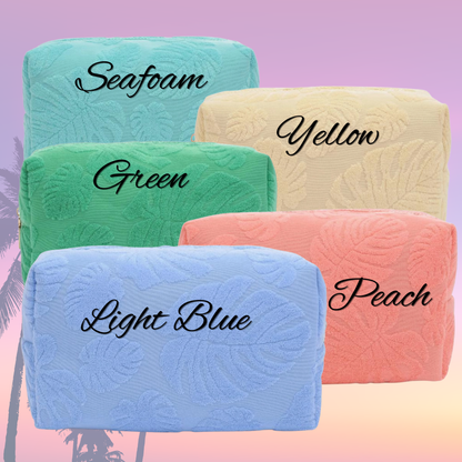 Beachside Terry Pouch - Embroidered Makeup & Travel Bag