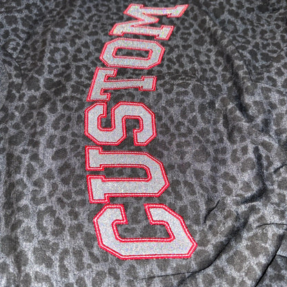 Glitter and Embroidered Black Leopard T-Shirt- Custom - Coyote Moon Design Company