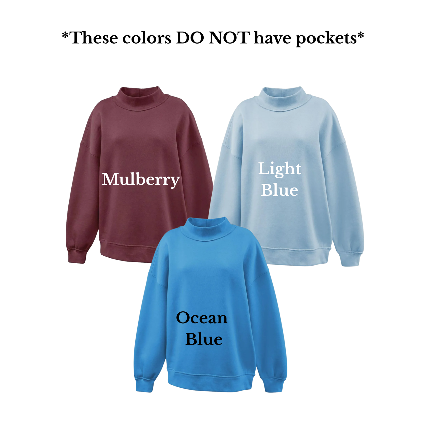 Custom Embroidered Oversize Mockneck- Women's